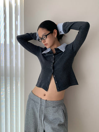 shirt collar cardigan