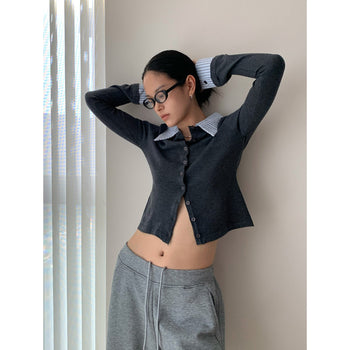 shirt collar cardigan