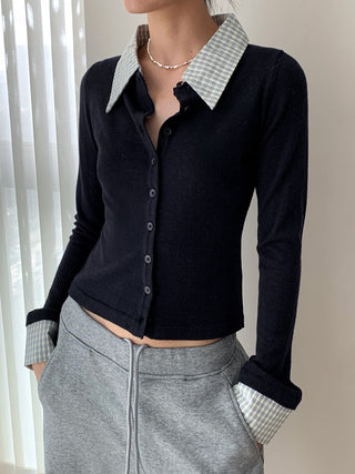 shirt collar cardigan