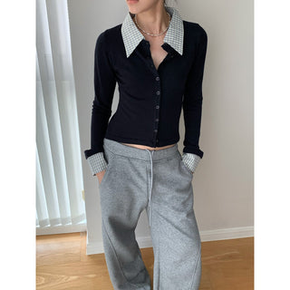 shirt collar cardigan