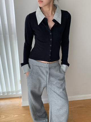 shirt collar cardigan