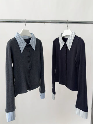 shirt collar cardigan