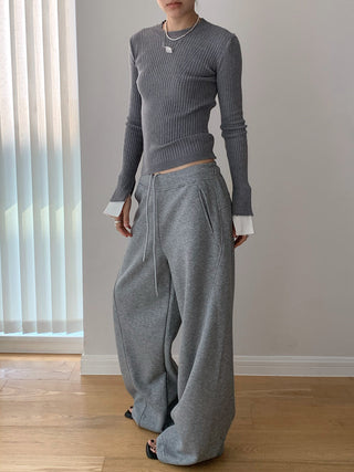 contrast bell sleeve