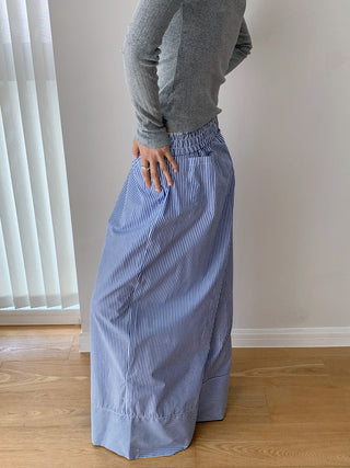 striped wide pants