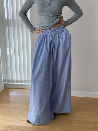 striped wide pants