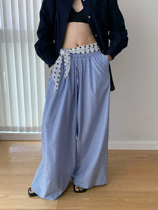 striped wide pants