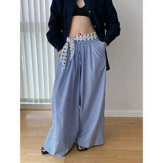 striped wide pants