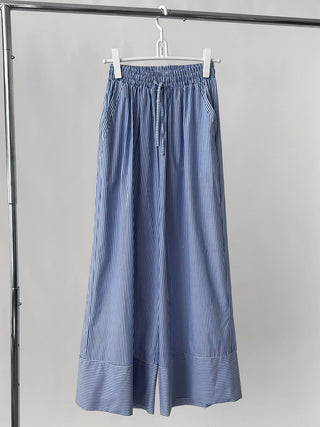 striped wide pants
