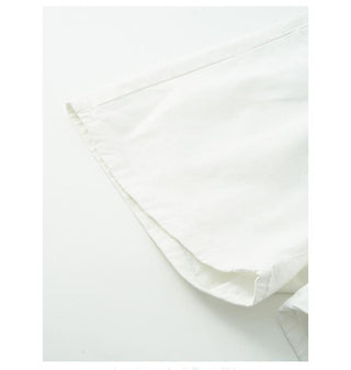 pleated denim shorts