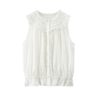 pleated sleeveless shirt
