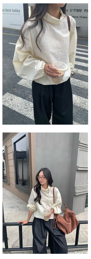 stand collar pullover