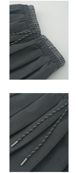 drawstring pleated skirt