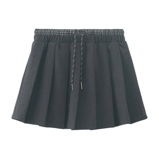 drawstring pleated skirt