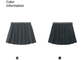 drawstring pleated skirt