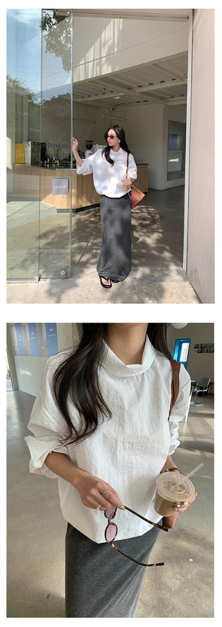 stand collar pullover
