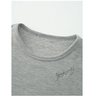 letter embroidered Top