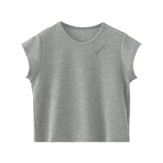 letter embroidered Top