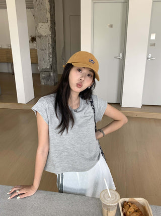 letter embroidered Top