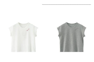 letter embroidered Top