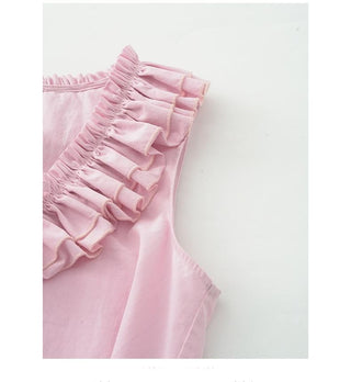 ruffled v-neck top