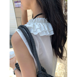 ruffled v-neck top