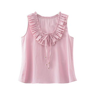 ruffled v-neck top