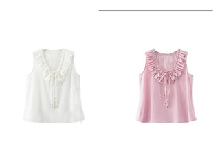 ruffled v-neck top