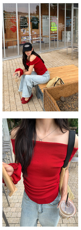 off-shoulder sweater