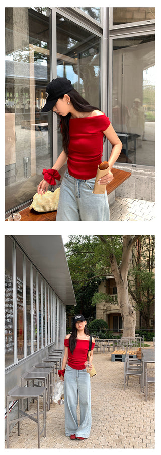off-shoulder sweater