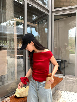 off-shoulder sweater