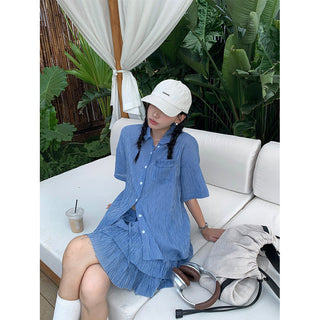 striped dress set
