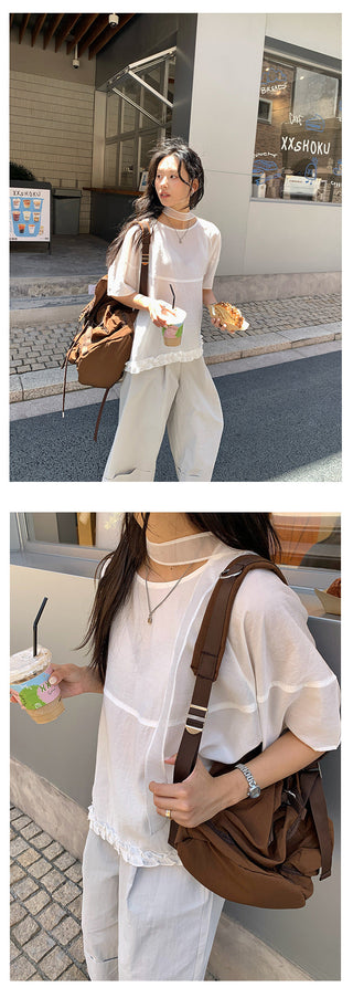 ruffled short sleeve