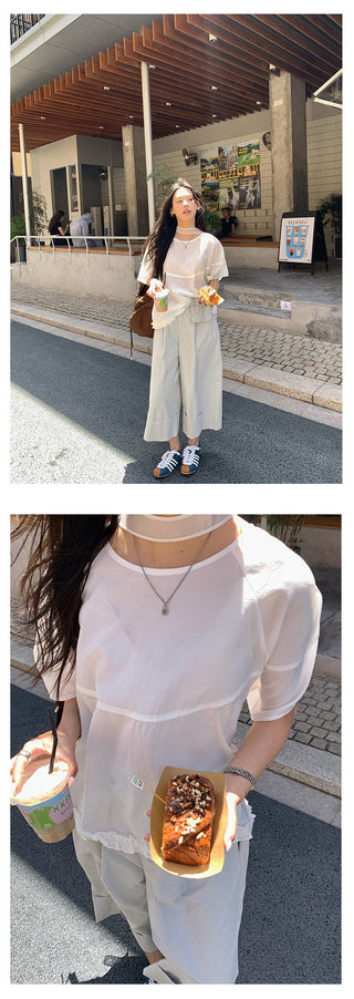 ruffled short sleeve