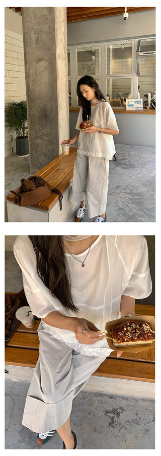 ruffled short sleeve