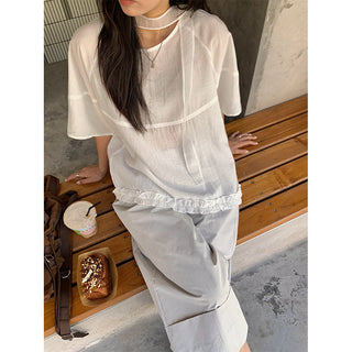 ruffled short sleeve