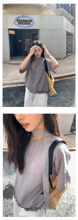 ruffled short sleeve