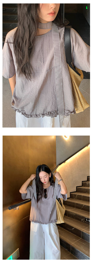 ruffled short sleeve