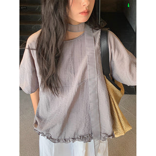 ruffled short sleeve
