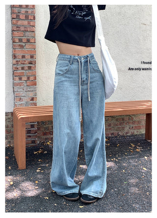 drawstring denim pants