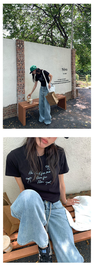 drawstring denim pants