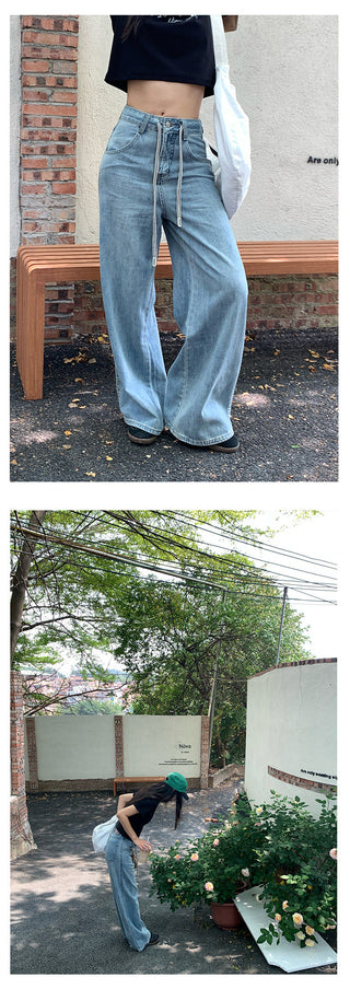 drawstring denim pants