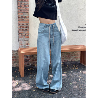 drawstring denim pants