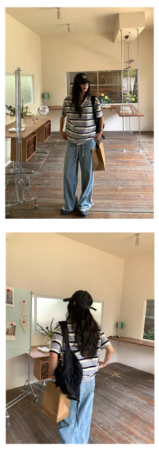 drawstring denim pants