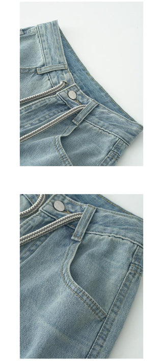 drawstring denim pants