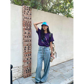drawstring denim pants