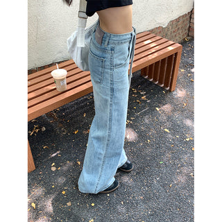drawstring denim pants