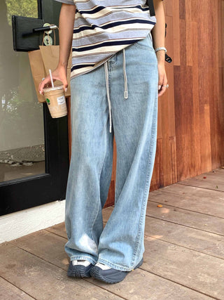 drawstring denim pants