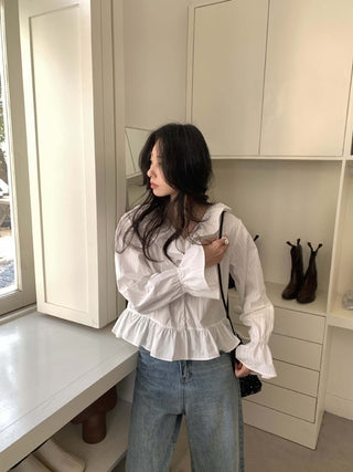 lace puff shirt