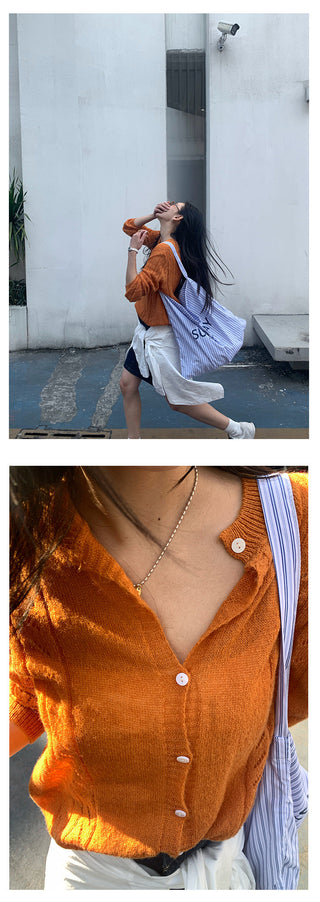 hollow-out cardigan