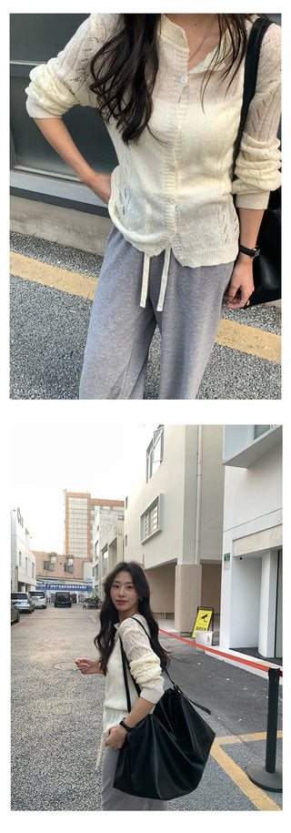 hollow-out cardigan